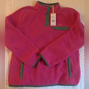 Vineyard Vines girls harbor fleece pullover, size large (14).